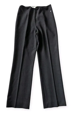 Pantalones Max Mara Mujer 8 Negro Lana Virgen Pantalones Pantalón Plisado Carrera Italia Foto 1 de 4