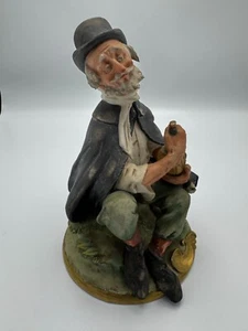 Vintage Kalk Porcelain Old Man with Dog Figure Group / Sculpture Germany - Picture 1 of 6