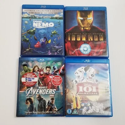 Lot Of 4 Blu Ray/DVD Movies 101 Dalmatians, Finding Nemo, Iron Man, The Avengers - Image 1 of 4