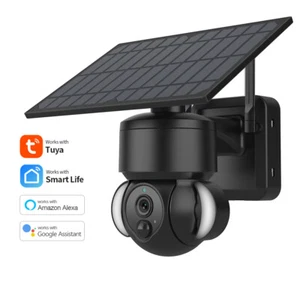 Solar Camera PIR Motion Detection Tuya Surveillance CCTV Camera Work with Alexa - Picture 1 of 11