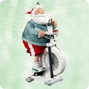 2003 HALLMARK ORNAMENT ~ SANTA Snackercize ~ QLX7581 ~ NIB - Picture 1 of 1