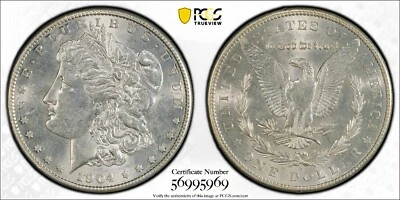 1904-S $1 PCGS AU55 Morgan Silver Dollar 56995969 - Image 1 of 2