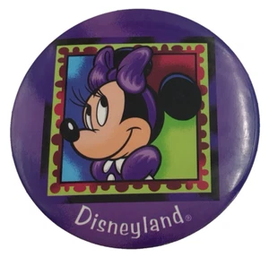 Vintage Disneyland Minnie Mouse Button Pin Walt Disney 3" - Picture 1 of 3