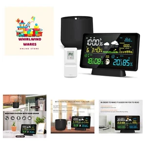 Wireless Home Weather Station with Rain Gauge & Atomic Clock, 7.5" LCD Display - Picture 1 of 9