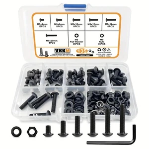 VKKM M3/M4/M6 Zylinderschrauben mit Innensechskant Muttern & Scheiben Sortiment Set - Bild 1 von 38