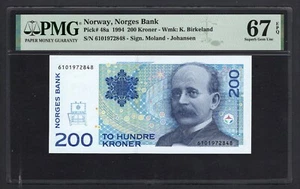 Norwegen 200 Kronen 1994 P48a Stempelglanz Erhaltung 67 - Bild 1 von 2