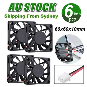 UP 6X Cooling Fan Brushless CPU Computer Laptop Cooler Fan 12V 60x60x10mm NEW AU - Picture 1 of 9
