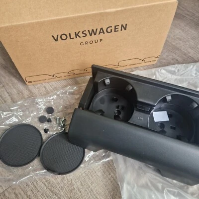 Genuine Audi Armrest Cup Holder Retrofit Kit E-tron, A6, A7 + DIY Manual - BLACK - Image 1 of 4
