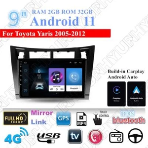 9" Android 11 Stereo Radio GPS Navi Carplay 2GB+32GB For Toyota Yaris 2005-2012 - Picture 1 of 11