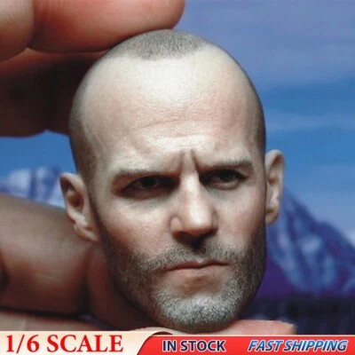 1/6 Scale Jason Statham Man Head Sculpt Fit 12" Hot Toys Male Body Figure Model - Image 1 of 4
