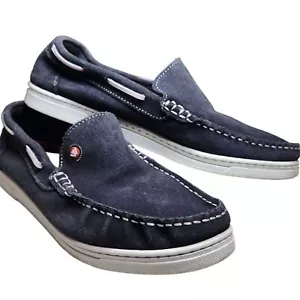 Way by Beppi Gamuza Cuero Mocasines Zapatos de Cubierta Sin usar, en caja Azul Marino Blanco Portugal 42 - Imagen 1 de 15
