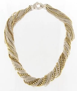 Affascinante collana cocktail in argento e oro argento sterling 925 17 pollici - Foto 1 di 4