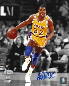 Foto 8x10 firmada/autografiada por MAGIC JOHNSON LOS ANGELES LAKERS Spotlight NBA-BAS - Imagen 1 de 1