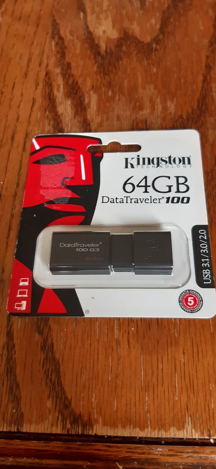 Kingston 64GB USB 3.0 Flash Drive DT100G3 Thumb USB Memory Stick Data Traveler - Image 1 of 1