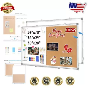Easy Install Cork Board & White Board Combo - 20" x 30" for Organized Spaces - Picture 1 of 10