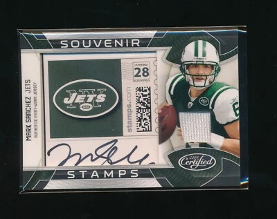 MARK SANCHEZ 2009 DONRUSS CERTIFIED SOUVENIR STAMP PRO TEAM LOGO RC AUTO 1/15 - Image 1 of 2