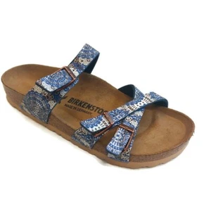 Birkenstock Womens Size 7 Franca Birko-Flor Sandals Kenja Blue Narrow Fit EU 38 - Picture 1 of 10