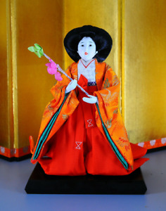 EXCELLENT Vintage Japanese Hina doll in Kimono Geisha Plush Figure Princess doll