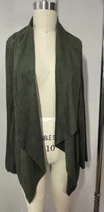 Torrid Size 1X Faux Suede Green Drape Front Long Sleeve Jacket/Cardigan - Bild 1 von 8