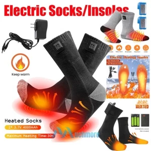 4000mAh Rechargeable Heated Socks for Men Women,Washable Electric Warming Socks - Picture 1 of 116