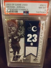 2003 SP Game Used Michael Jordan Legendary Fabrics PSA 8