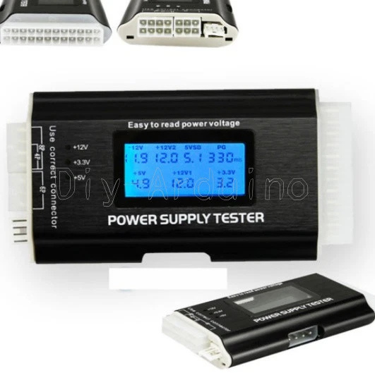 Digital LCD PC Computer PC Power Supply Tester 20/24 Pin SATA HDD Testers - Bild 1 von 4
