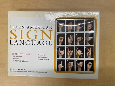 Learn American Sign Language Kit 86 Flash Cards & 28 Page Booklet By Arlene Rice - Image 1 of 3