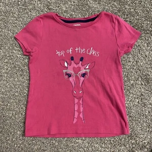 Gymboree Girl’s Pink ‘Top Of The Class’ Giraffe Tee - Picture 1 of 7