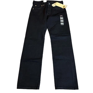 Levis 501 Original Fit Mens Jeans Straight Leg Button Fly Size 28x30 Black - Picture 1 of 11