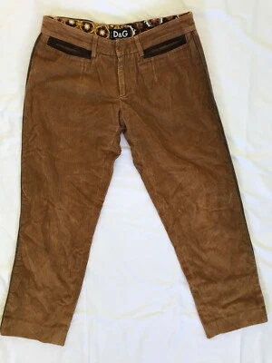 Pantalón vintage D&G Dolce & Gabbana marrón pana cintura baja | 32W 29L 46 S Foto 1 de 4
