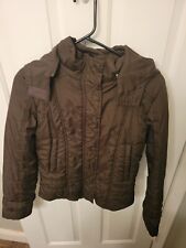 Lei Puffer Womens Jacket With Hood Brown Excellent  Condition  Size Small