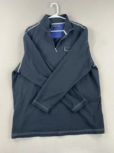 Nautica 1/4 Zip Sweatshirt Mens XL Extra Large Black Zip Pocket Long Sleeve - Picture 1 of 16
