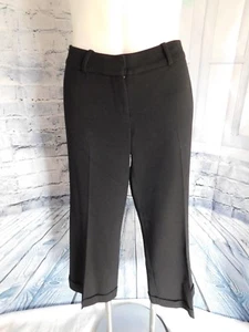 Wyeth Todd Magill schwarz Wolle Seide Bündchen Saum Cropped Capri Kleid Hose 8 - Bild 1 von 5