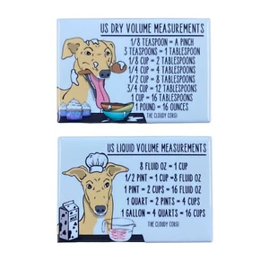 Greyhound Dog Measuring Chart Magnet Set Kitchen Cooking Baking Guide - Fawn - Picture 1 of 12