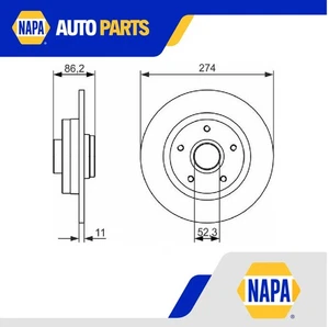 2x Brake Discs Pair Solid fits RENAULT GRAND SCENIC Mk3 1.4 Rear 09 to 16 H4J700 - Picture 1 of 6