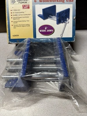 CENTRAL FORGE 6” WOODWORKING VISE NIB NEVER USED CAST IRON +STEEL - Image 1 of 4