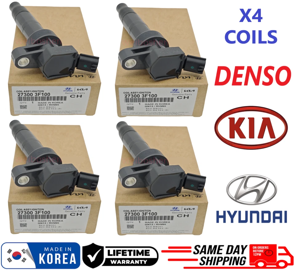 Bobinas de ignição NOVAS GENUÍNAS para 2008-2017 Hyundai e Kia I4 V8, 27300-3F100, OEM - Imagem 1 de 4