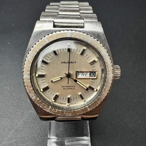 Vintage Rare FAVORIT Swiss 25 Jewels Automatic Armbanduhr ETA 2824-1  - Bild 1 von 12