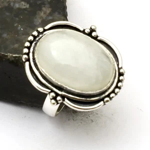Rainbow Moonstone Gemstone Handmade Ring Jewelry Wedding Gift US Size-8 AR 85721 - Picture 1 of 1