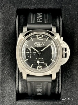 2011 Panerai Luminor 1950 8 Days GMT 44mm PAM00233 Stainless Steel Black Dial - Image 1 of 4