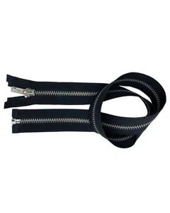 Cerniera Zip Lampo Chiusura Metallo Ottone Catena Argento Apribile Sganciabile C - Foto 1 di 22