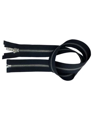 Cerniera Zip Lampo Chiusura Metallo Ottone Catena Argento Apribile Sganciabile C - Immagine 1 di 4