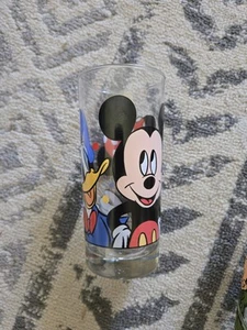 Walt Disney Company Drinking Glass Mickey Minnie Mouse Donald Duck Vintage - Picture 1 of 7
