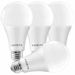 Luxrite A21 LED Bulb 150W Equivalent 2550lm 5000K Damp Rated 4-Pack - Picture 1 of 7