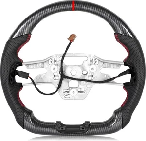 Steering Wheel for Ford Mustang 2024-2025 Hydro-Dip Carbon Fiber D-shaped Fla... - Picture 1 of 6