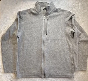 Duluth Trading Co Fleece Jacket Mens Sz Medium Gray Full Zip Lightweight Pocket - Picture 1 of 8