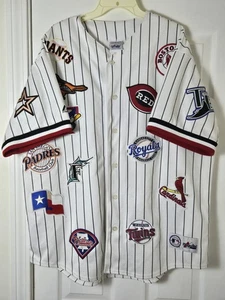 Majestic 2003 MLB All-Star Game Chicago All 30 Team Logo Patch Jersey White 2XL - Picture 1 of 4