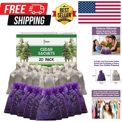 Cedar Chips and Lavender Sachets 20 Pack - Stop Clothes Damage - Cedar and La... - Image 1 of 4