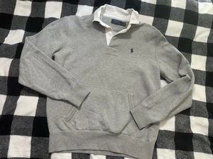 Polo Ralph Lauren Herren Kängurutasche Fleece Rugby Sweatshirt meliert Gr. S - Bild 1 von 5