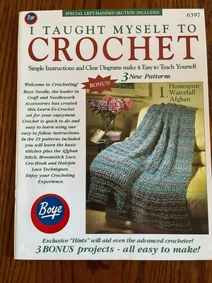 Boye I Taught Myself To Crochet 6397 Instruction Pattern Book Learn How To - Image 1 of 4